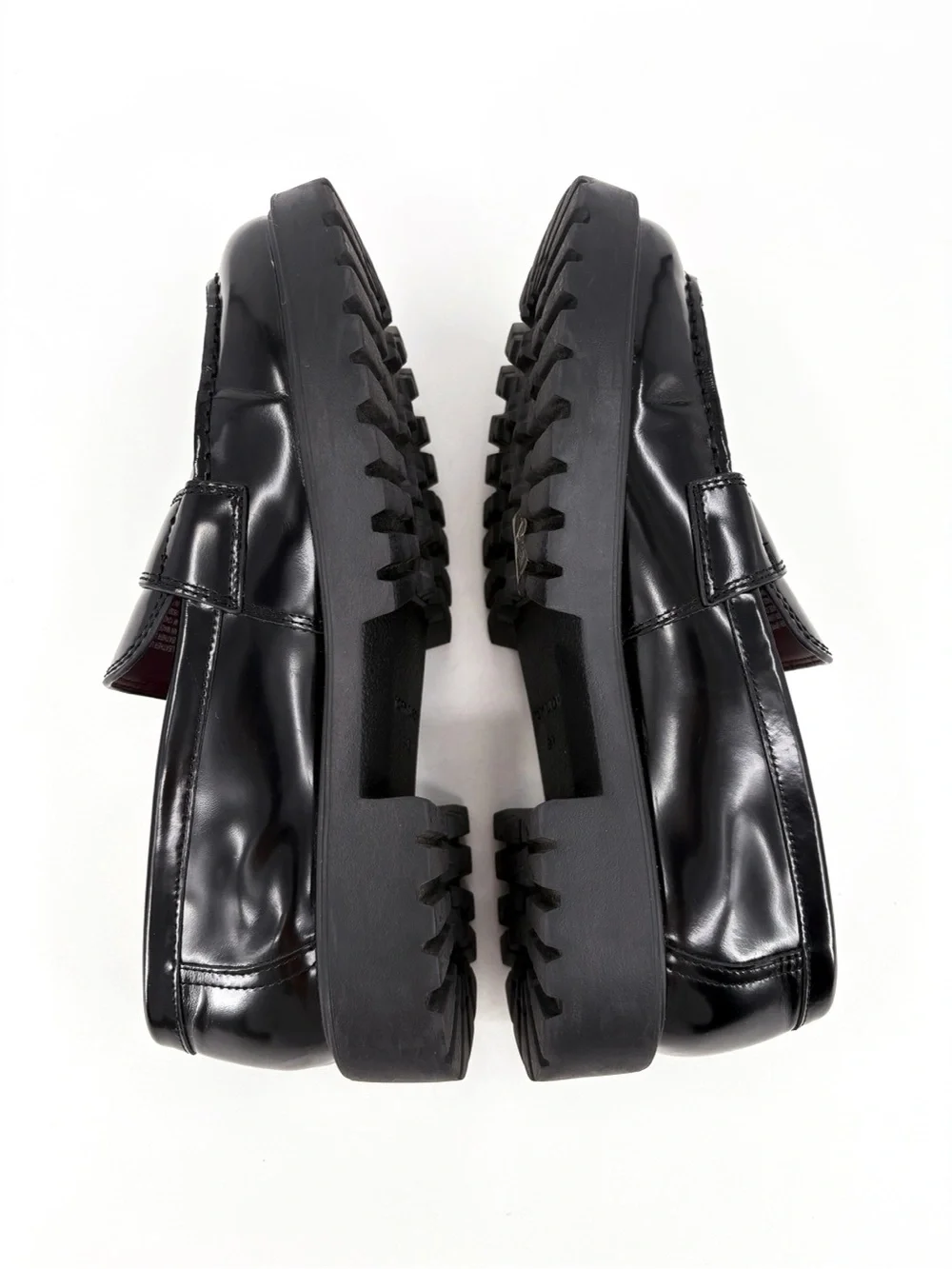 TORY BURCH Classic Lug Loafer Black Leather Platform Loafers 8.5